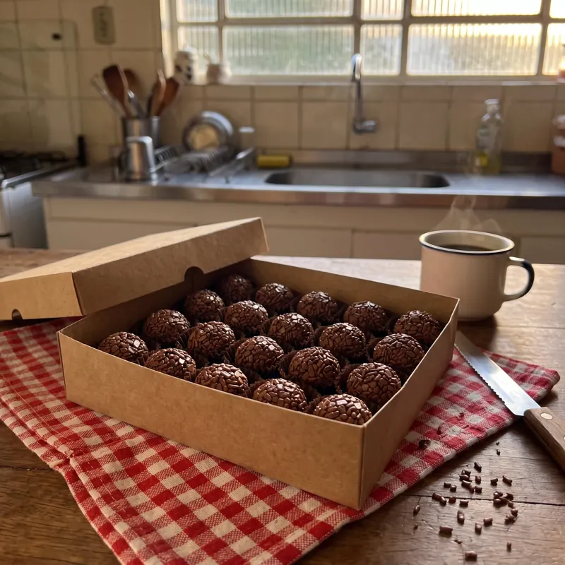 Caixa com 20 brigadeiros